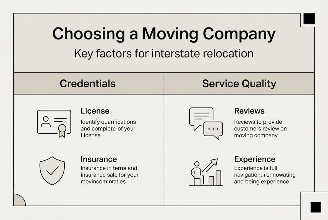 Infographic showing moving company comparison criteria