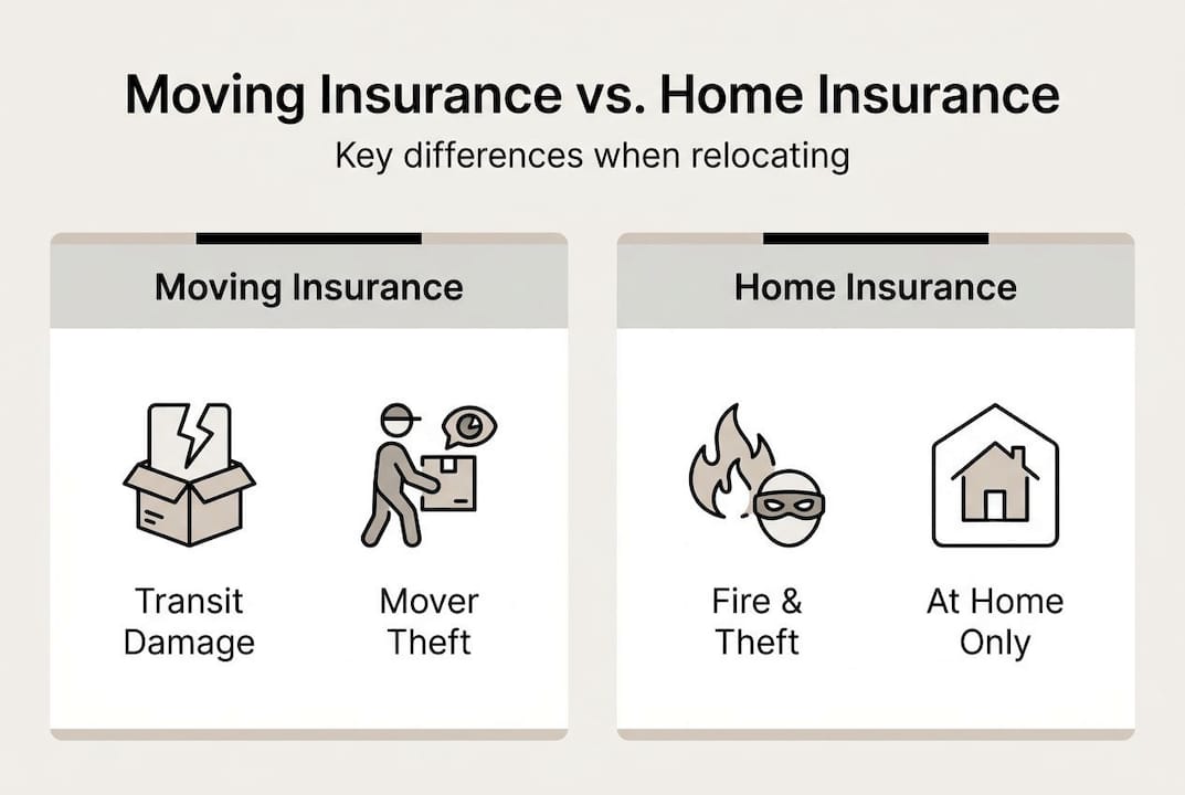 Infographic comparing moving and home insurance