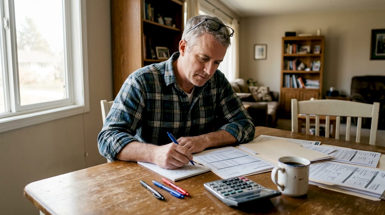 Man reviewing relocation insurance documents