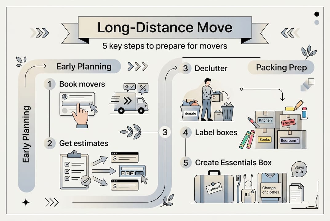 Infographic showing 5 steps for movers prep