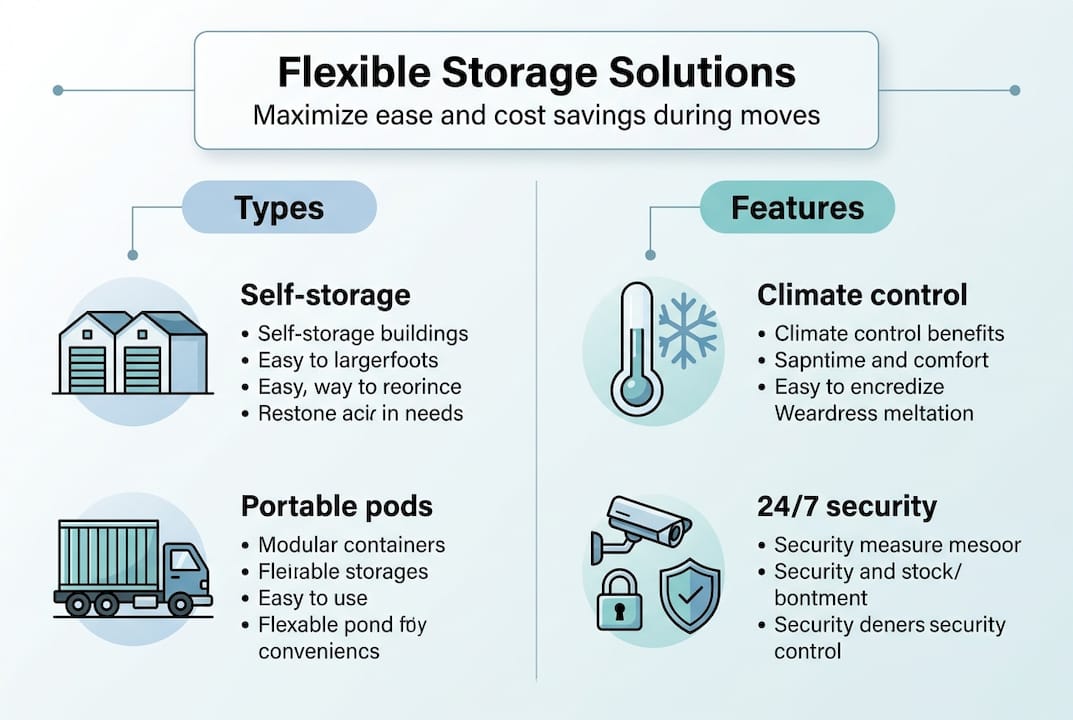 Infographic showing flexible storage options