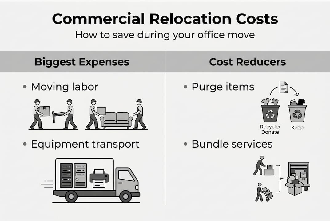 Infographic showing cost drivers and savings