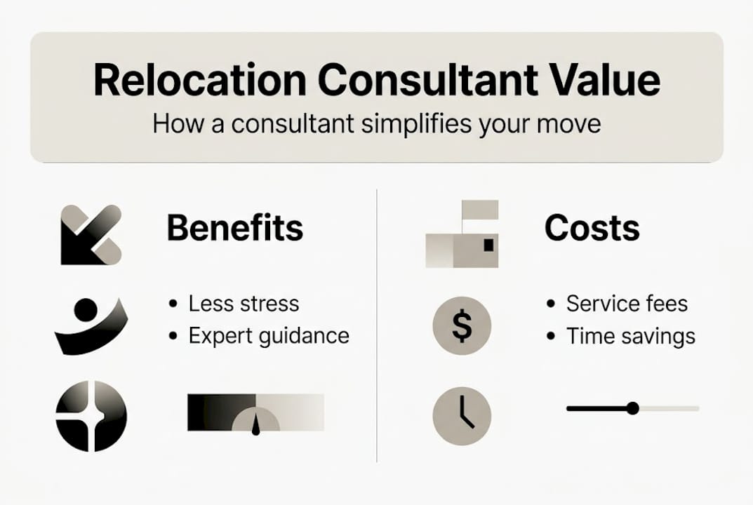 Infographic outlining benefits and costs of consultants