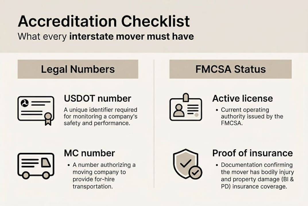 Infographic showing moving accreditation essentials
