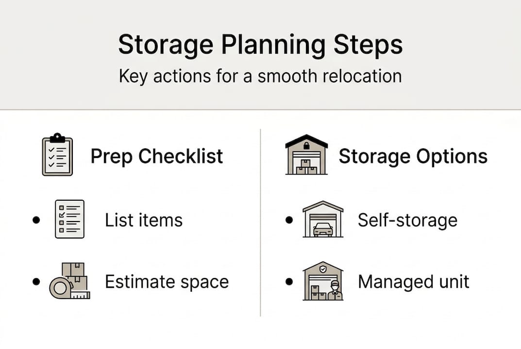 Infographic showing storage planning steps