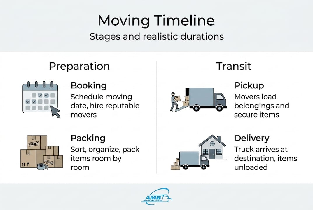 Infographic showing moving stages and timing