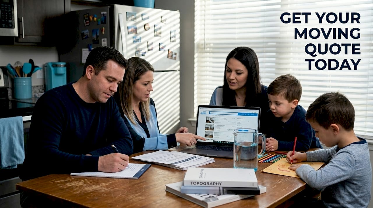 Family looking at housing costs together