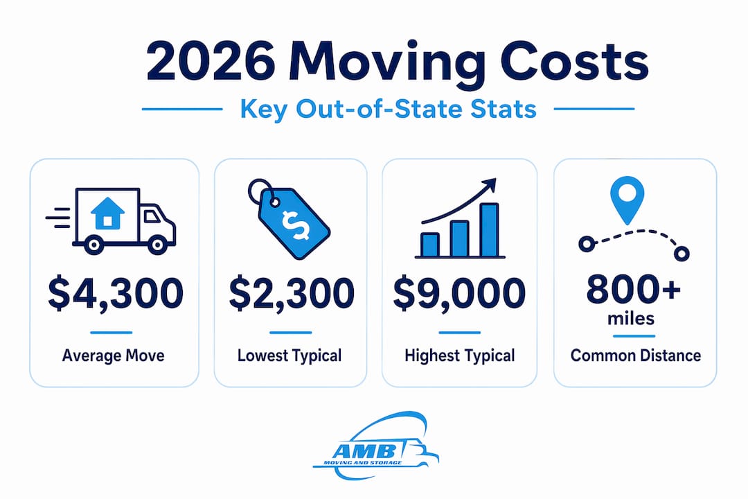 Stat callout infographic showing 2026 moving costs