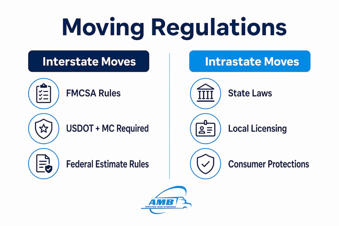 Comparing interstate and intrastate moving regulations