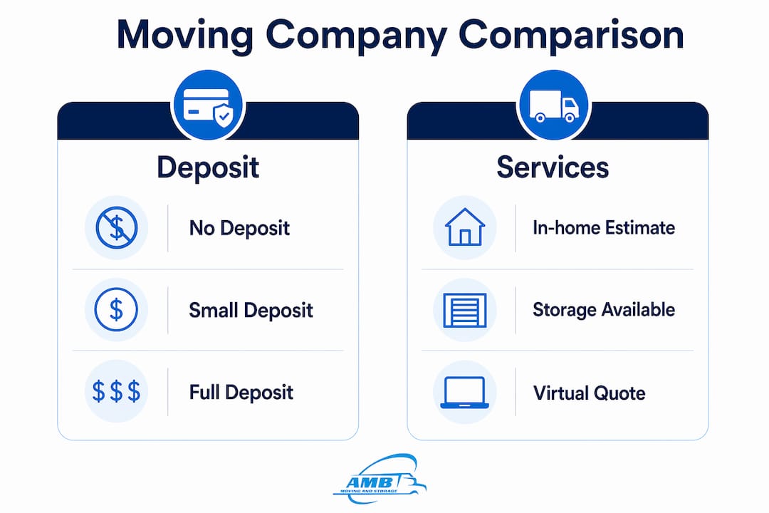 Infographic comparing moving company features