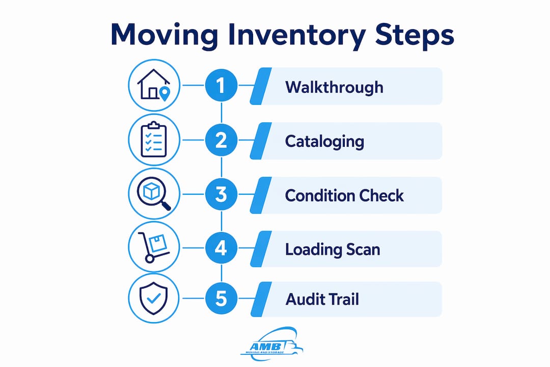 Infographic of moving inventory management steps