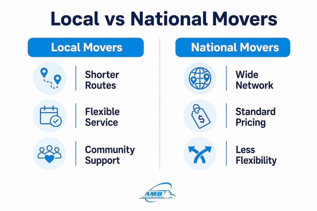 Comparison infographic of local and national movers