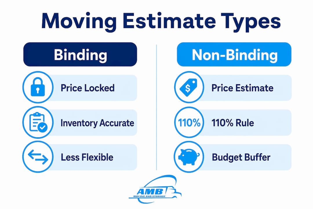 Infographic comparing binding and non-binding estimates