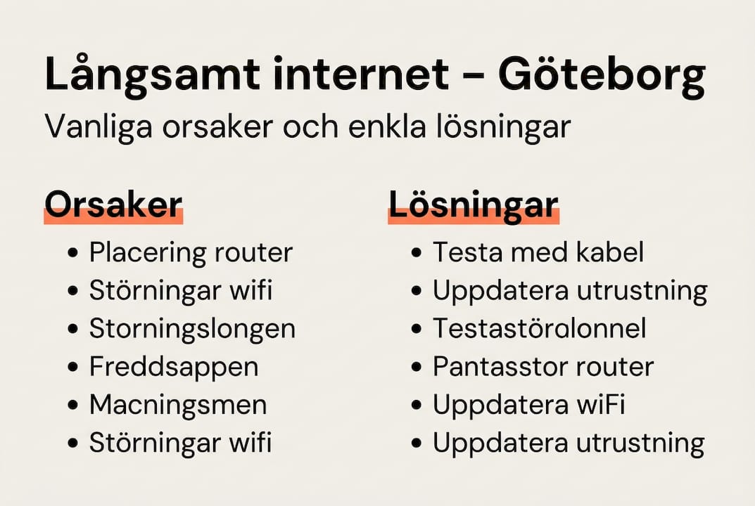 Infografik: Vanliga orsaker till internetproblem – och hur du löser dem