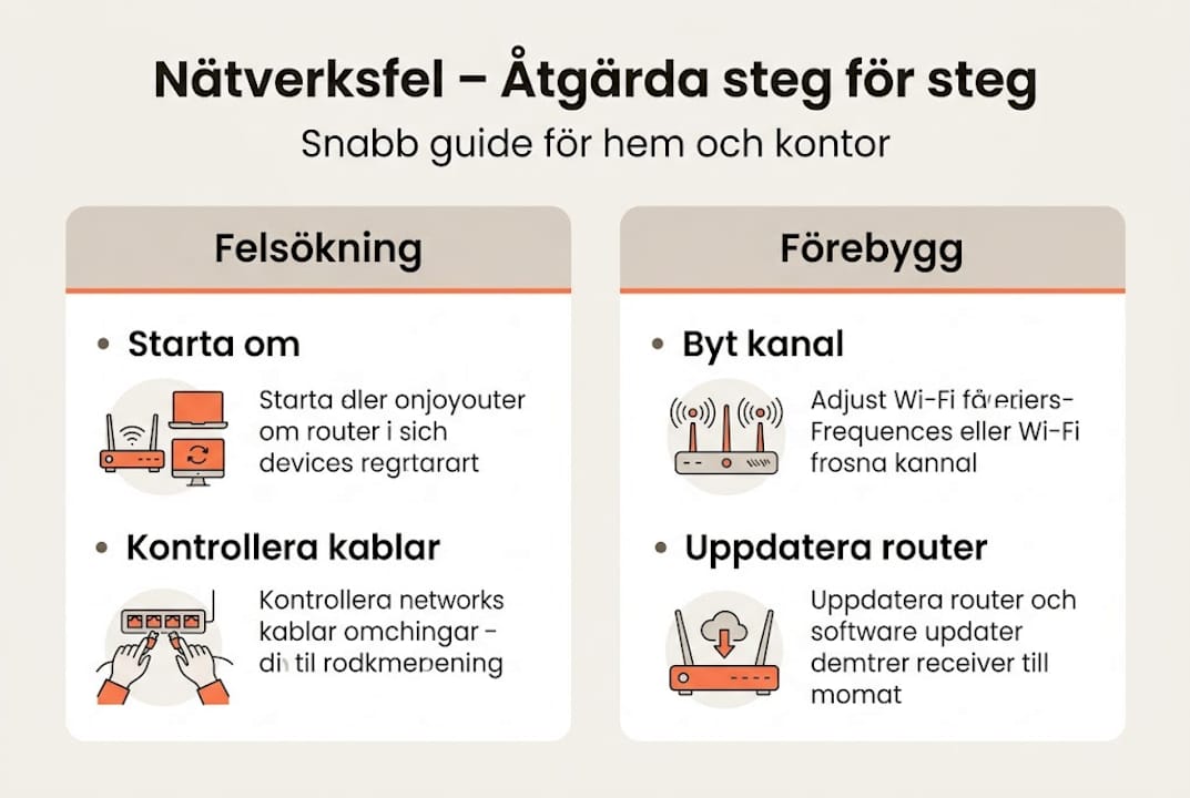 Så felsöker du nätverksproblem – en guide i infografik