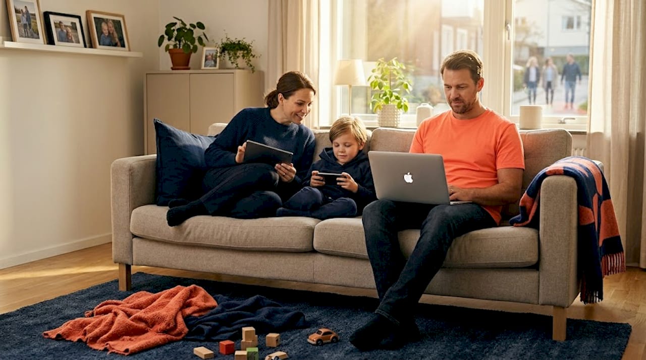 Hela familjen surfar tryggt hemma med sin digitala integritet i behåll.