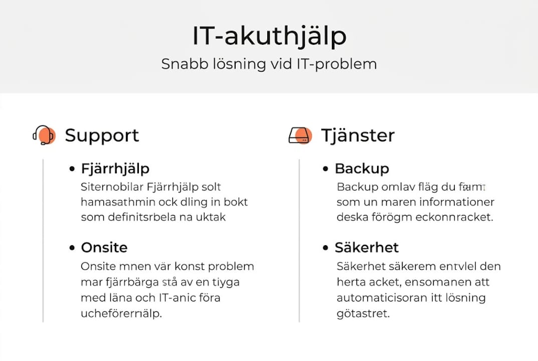 En överskådlig infograf visar vilka IT-tjänster som erbjuds när du behöver akut hjälp.