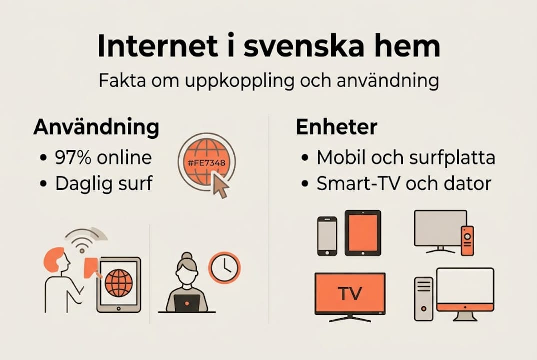 Så här ser svenskarnas internetvanor ut – illustrerat i en infografik