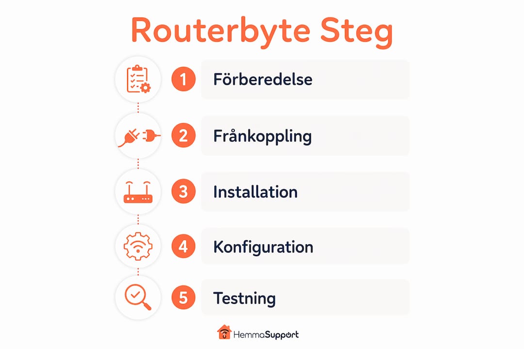Steg-för-steg-guide i bild: Så byter du router