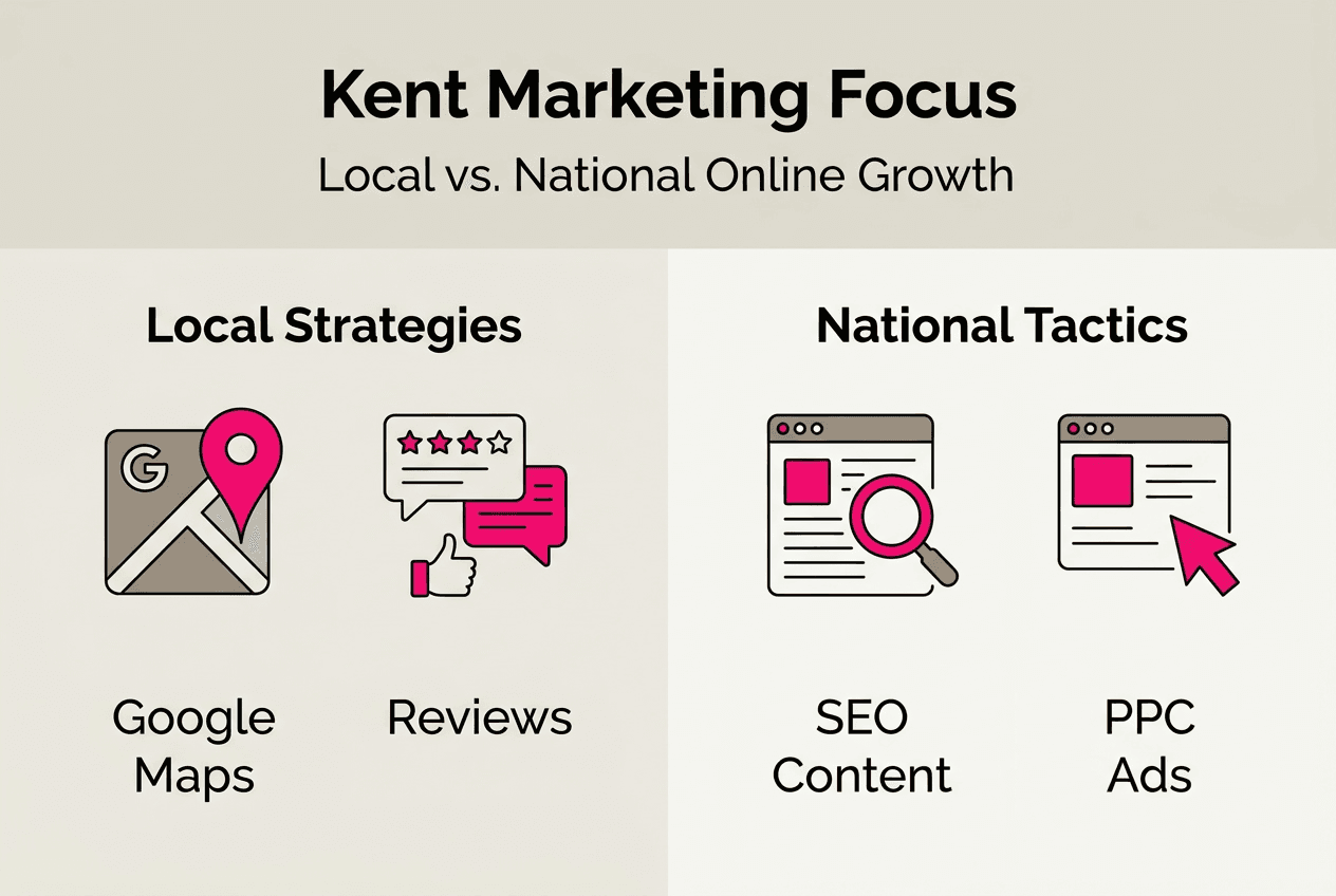 Infographic local versus national marketing focus