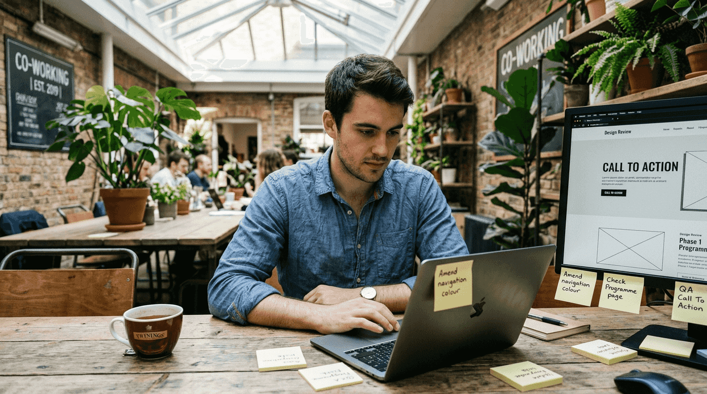 Designer optimizing website for user experience