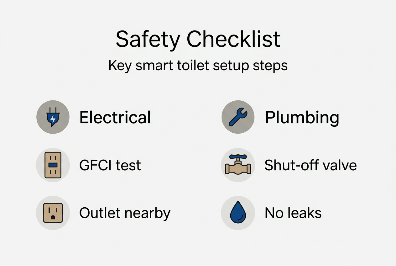 Infographic with smart toilet safety checklist