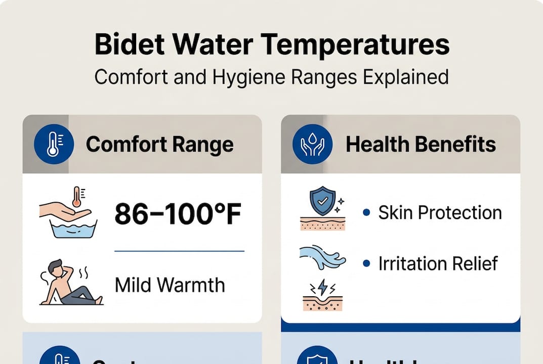 Bidet temperature ranges and benefits infographic
