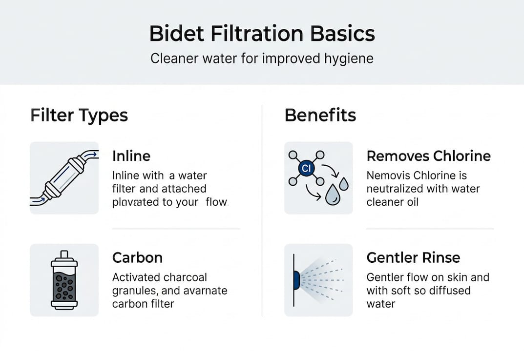 Infographic about bidet filter types and benefits