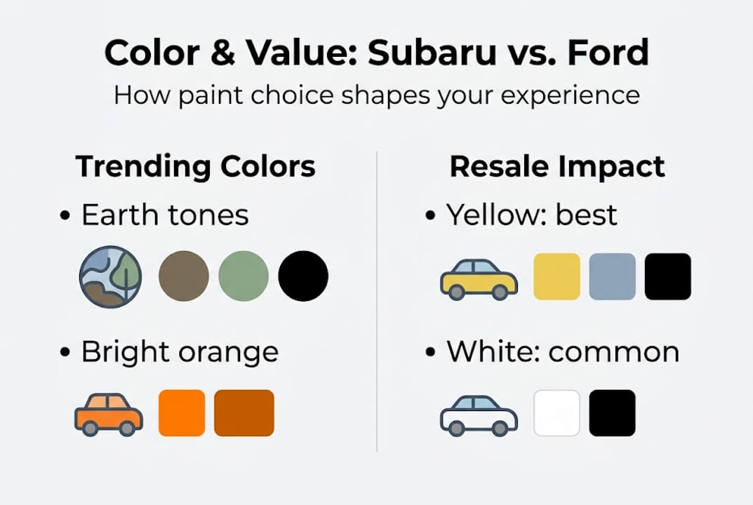 Infographic on car color trends and value