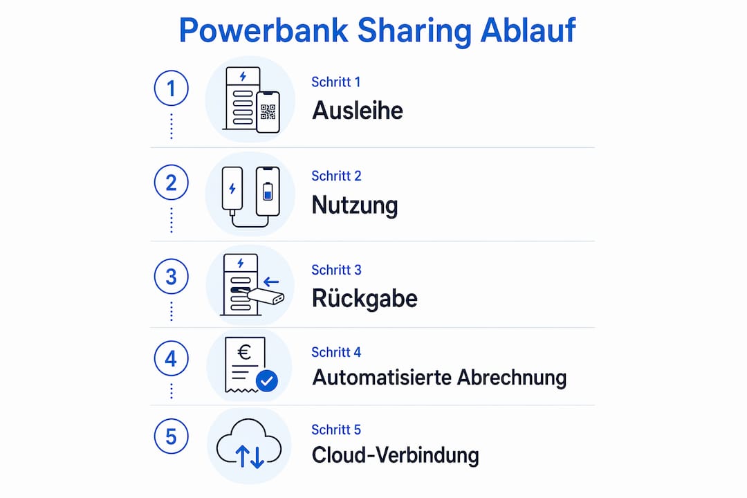 So funktioniert das Ausleihen und Zurückgeben von Powerbanks – eine anschauliche Übersicht
