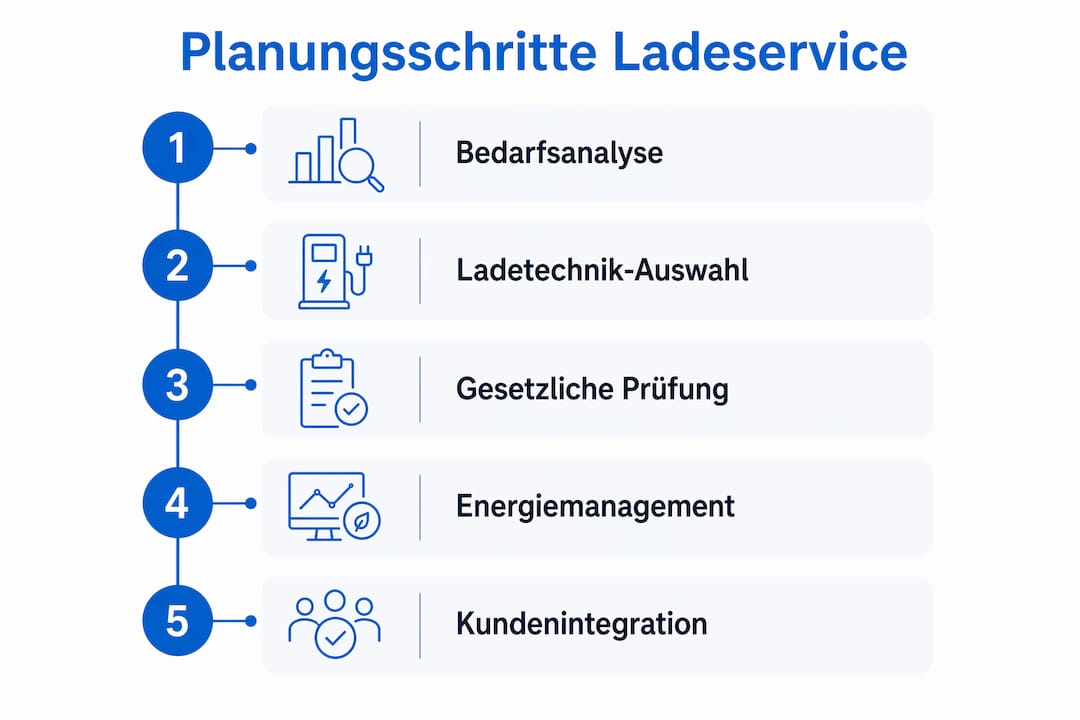 Schritt-für-Schritt-Übersicht: So gelingt die Einführung eines Ladeservices im Einkaufszentrum
