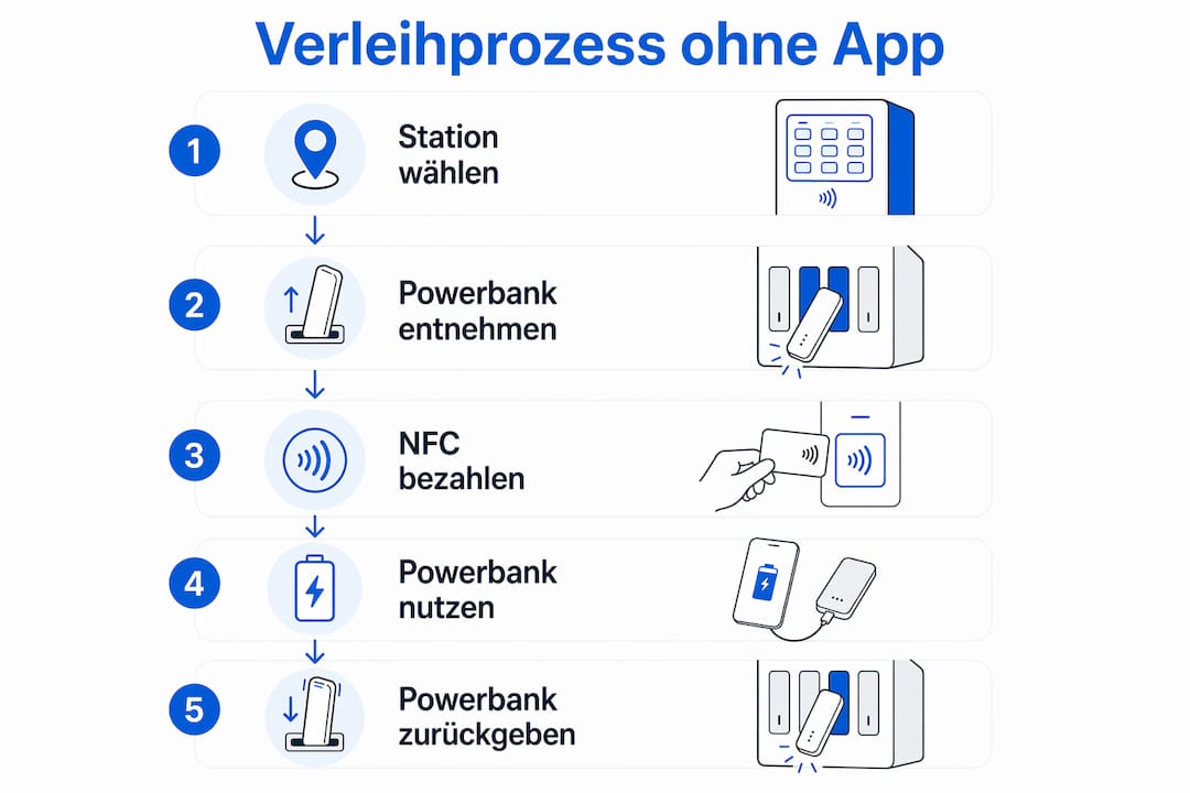 Schritt-für-Schritt-Anleitung: So funktioniert das Ausleihen einer Powerbank ganz ohne App