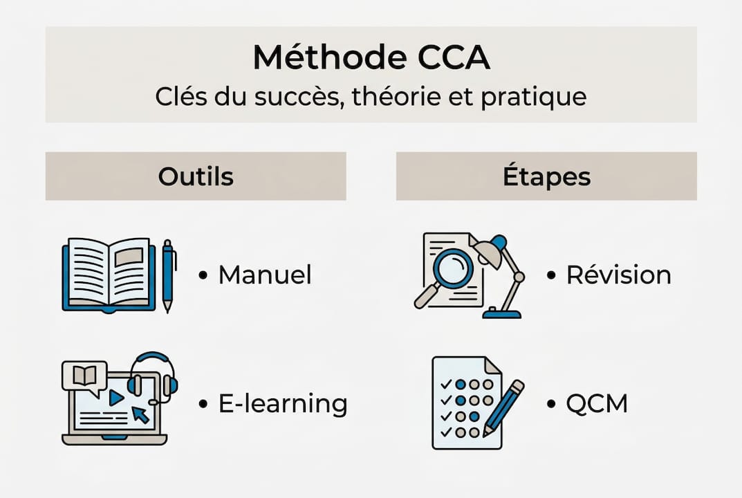 Visuel synthétique présentant les grandes étapes de la méthode CCA