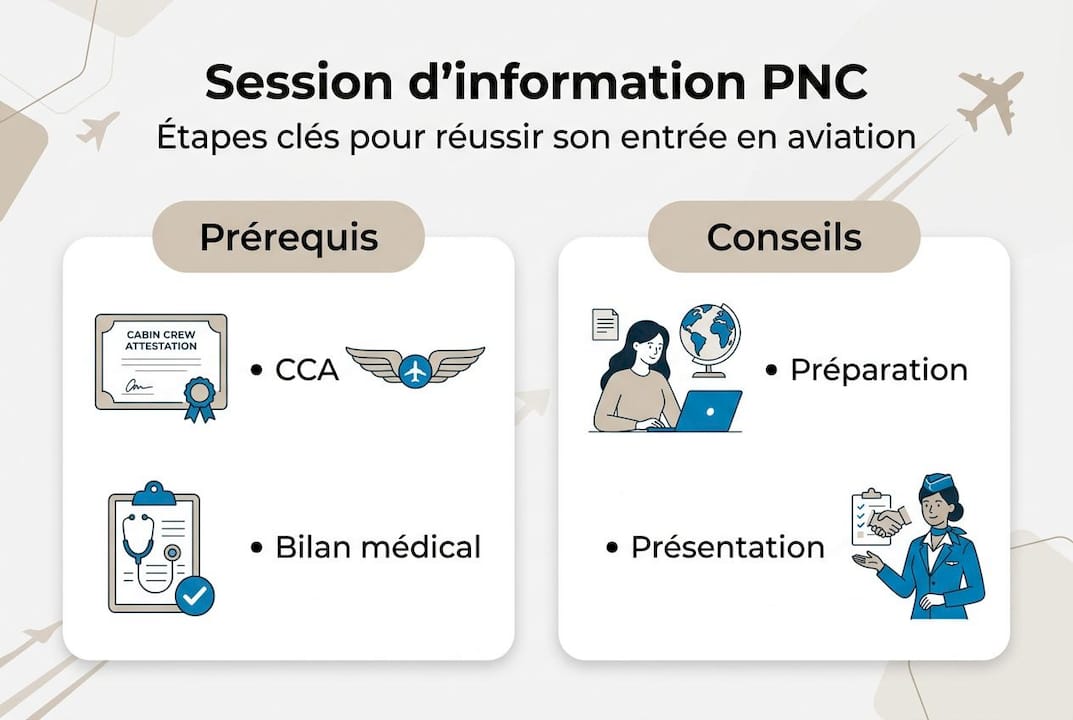 Les grandes étapes d’une session PNC en un coup d’œil