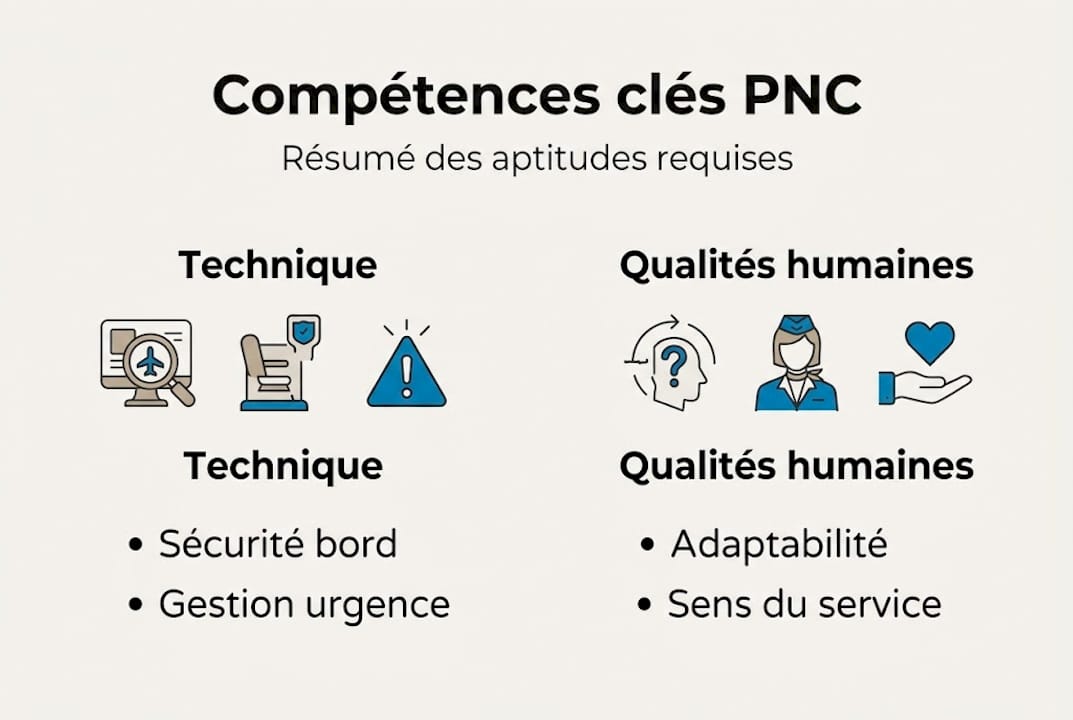 Visuel : les compétences indispensables pour les membres d’équipage cabine