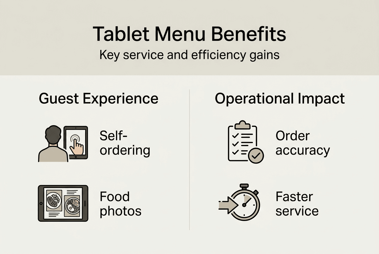 Infographic highlighting tablet menu system benefits