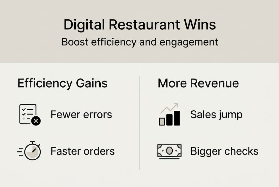 Infographic with digital restaurant advantages