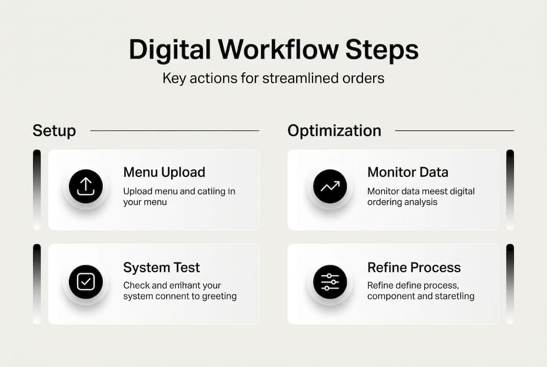 Infographic showing digital workflow steps and optimization