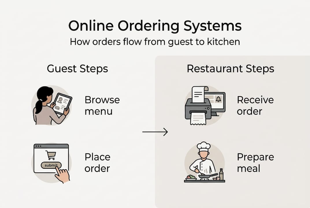 Infographic showing online order process steps
