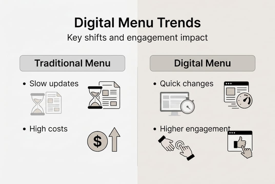 Infographic showing digital menu trends and benefits