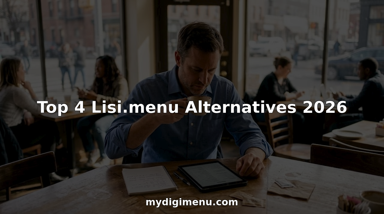 Restaurant manager reviews digital menu on tablet