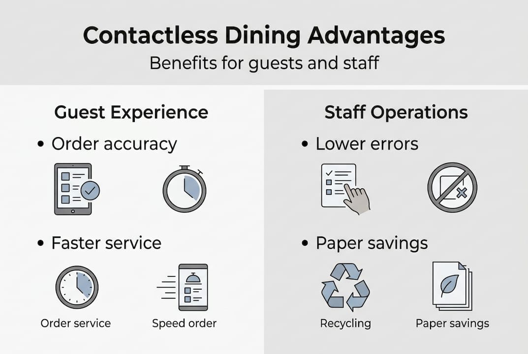 Infographic comparing guest and staff benefits