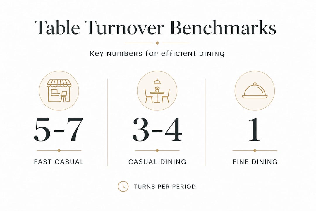 Infographic showing restaurant table turnover benchmarks