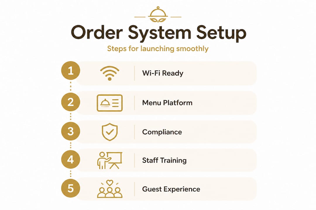 Infographic showing steps for contactless setup
