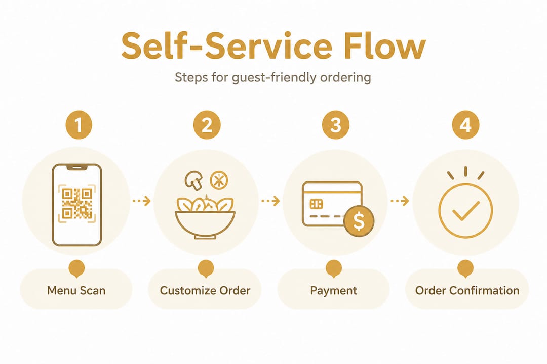 Infographic visualizing self-service ordering steps