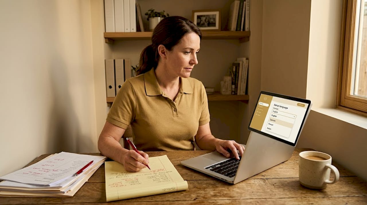 Restaurant manager updates digital menu translations