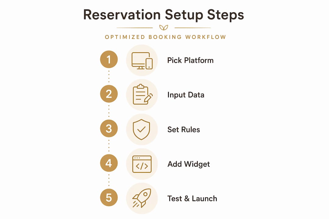 Infographic with step-by-step reservation setup process