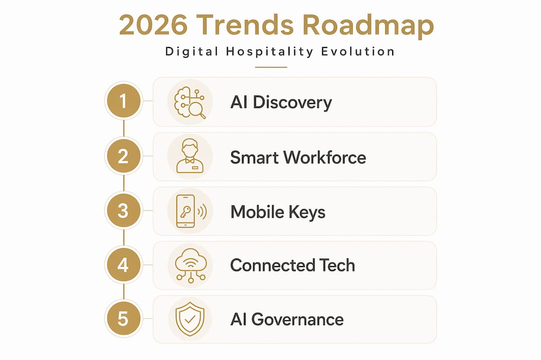 Infographic of 2026 digital hospitality trends roadmap