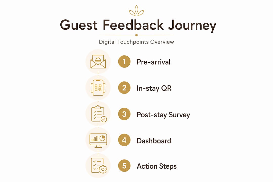Infographic showing digital guest feedback journey