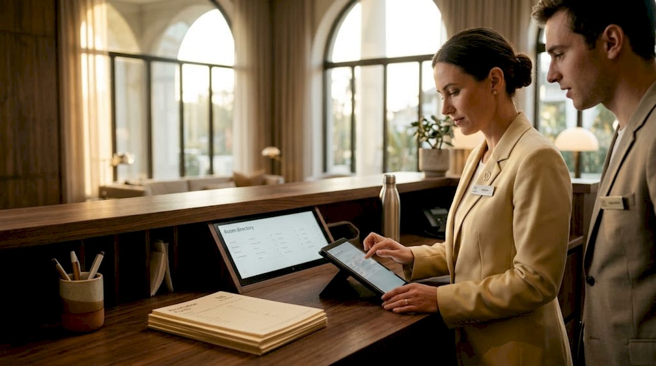 Front desk agent using digital tools